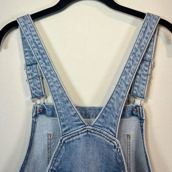 Old Navy Women's Overall Jeans Blue Light Wash Denim Straight Leg Bibs Y2K Sz 18 - Picture 10 of 13